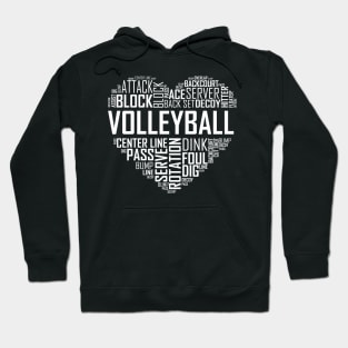 Love Volleyball Heart Hoodie